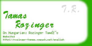 tamas rozinger business card